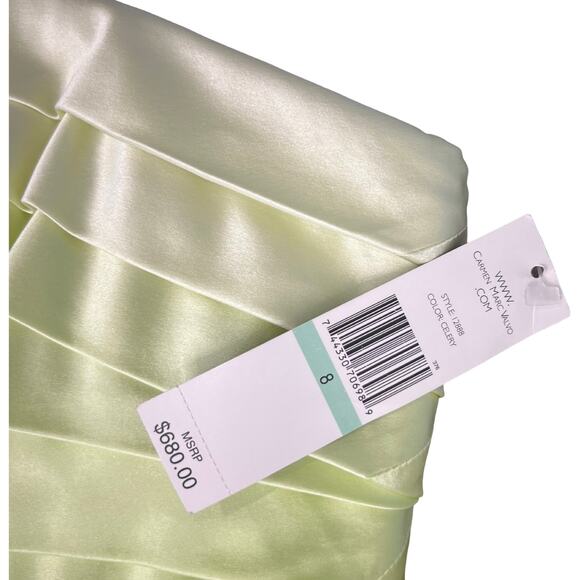 Carmen Marc Valvo Ombre Green White Y2K Sleeveless Mini Dress size 8 NEW Tags - Picture 3 of 13